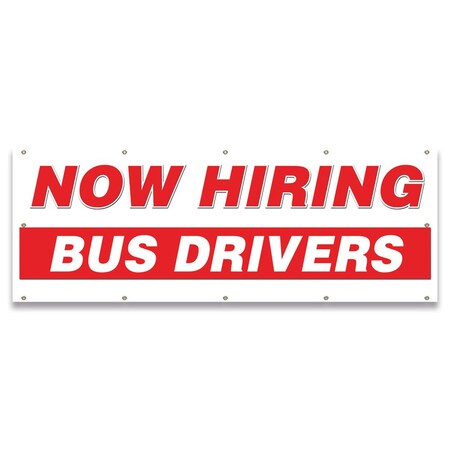 Signmission Now Hiring Bus Drivers Banner Apply Inside Accepting Application Single Sided B-120-30207